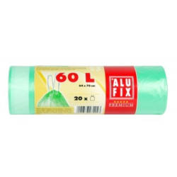 ALUFIX Müllsäcke mit Zugband 60 Liter 20 Stück grün
