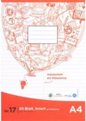 PAGRO Vokabelheft A4 mit Mittelstrich 20 Blatt liniert