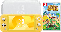 Switch Lite Yellow + Animal Crossing New Horizons + Switch Lite Tasche & Schutzfolie