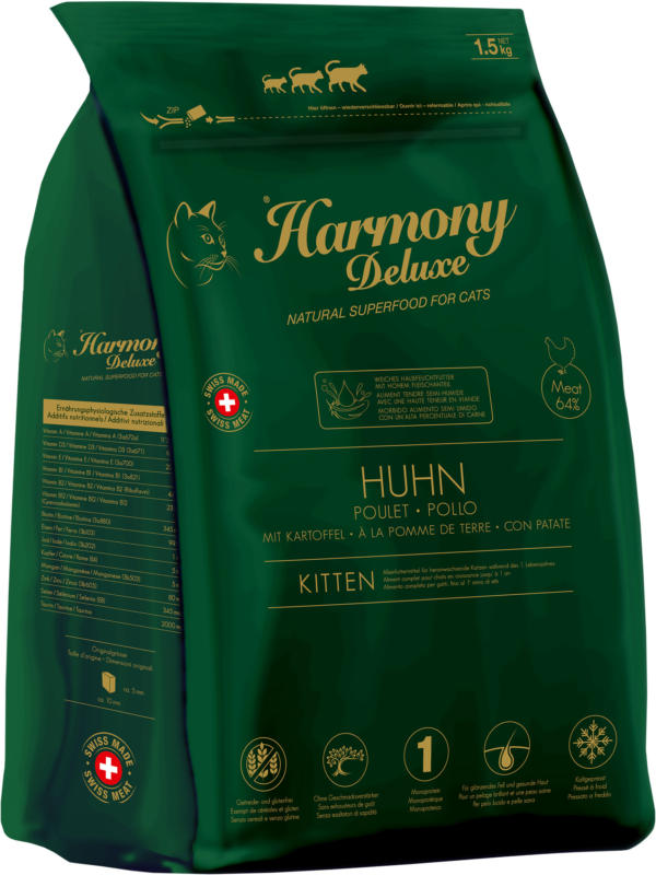 Harmony Cat Deluxe Halbfeuchtes Katzenfutter Kitten Huhn 1.5kg