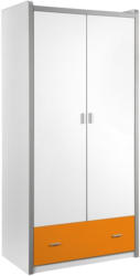 Kinderkleiderschrank Bonny B: 97 cm Weiß/Orange