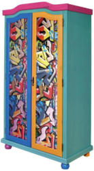 Schrank Genffiti B: 103 cm Multicolor