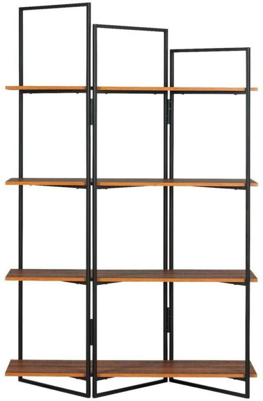 Regal Aksa B 115cm, Schwarz/Eiche Dekor