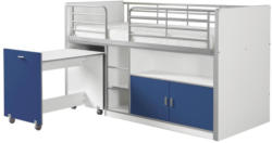 Hochbett Bonny 90x200 cm Weiß/Blau
