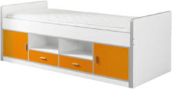 Stauraumbett Bonny 90x200 cm Weiß/Orange