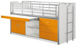 Hochbett Bonny 90x200 cm Weiß/Orange