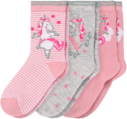 3 Paar Mädchen Socken mit Einhorn-Motiven