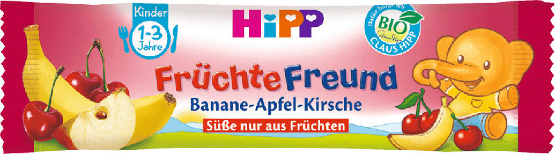 Hipp Riegel Früchte Freund Banane-Apfel-Kirsche ab 1 Jahr
