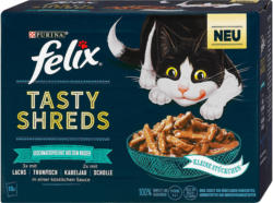 felix Tasty Shreds Katzenfutter Geschmacksvielfalt aus dem Wasser