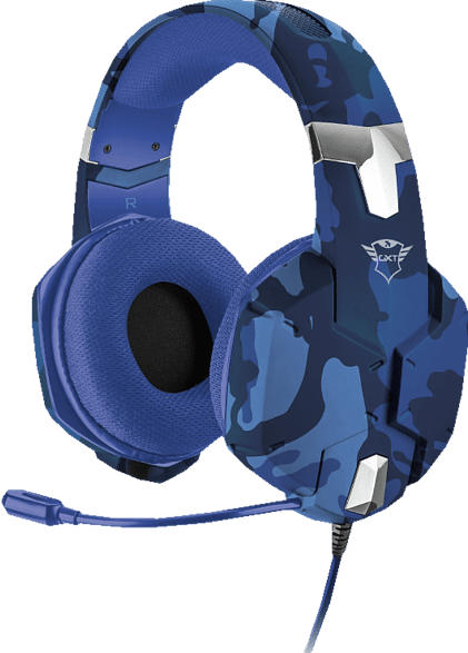 TRUST GXT 322B Carus Gaming Headset, Blau/Camouflage