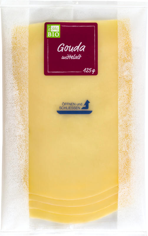 Gouda mittelalt in Scheiben