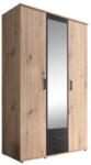 Möbelix Drehtürenschrank mit Spiegel + Laden 119,6cm Chicago, Eiche