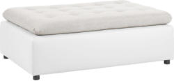 Hocker In Textil Creme, Weiß