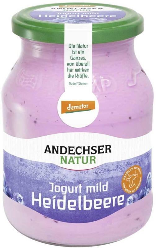 Andechser Natur demeter Fruchtjogurt versch. Sorten, jedes 500-g-Glas