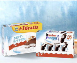 Milchschnitte 10 + 1 x 28 g = 308 g oder kinder Pingui 8 x 30 = 240 g jede Packung