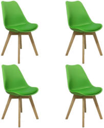 Stuhl-Set Woody Limette mit Sitzauflage, 4er-Set
