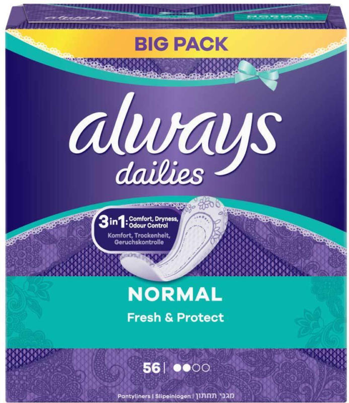 Always Slipeinlage Fresh & Protect Normal Vorteilspack 56 Stück -