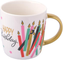 Tasse mit Happy Birthday-Schriftzug