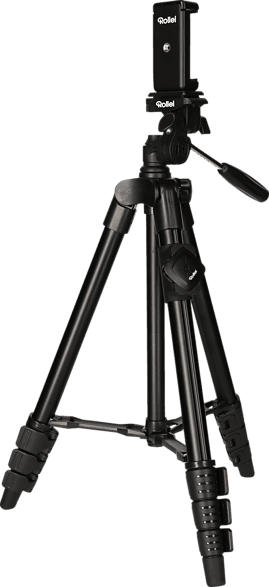 ROLLEI 22638 Dreibein Smartphone Stativ, Schwarz, Höhe offen bis 120 cm
