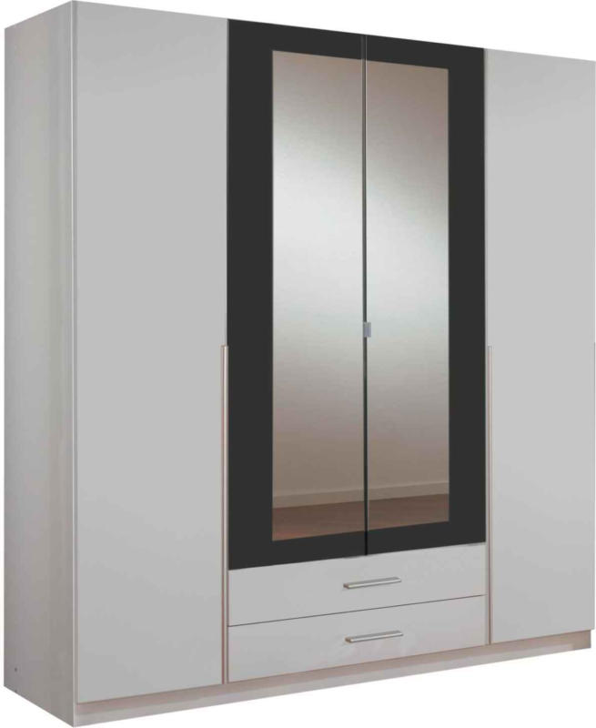 Armoire à portes battantes Kuga, 4 portes, blanc/graphite -