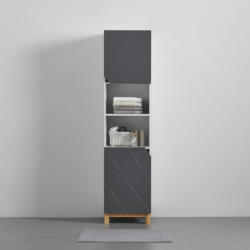 Hochschrank Grau/Holz 'Rocco'