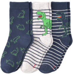 3 Paar Jungen Socken mit Dino-Motiv
