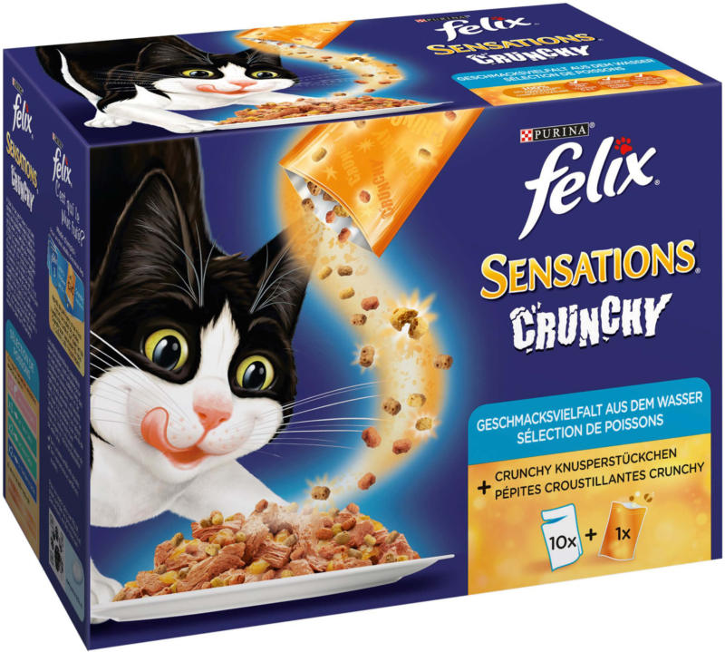 Felix Sensations Crunchy Crumble Sélection de poissons 6x10x100g
