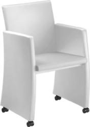 Sessel in Metall, Kunststoff, Leder Weiß