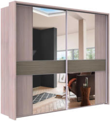 Schwebetürenschrank in Grau, Lärchefarben