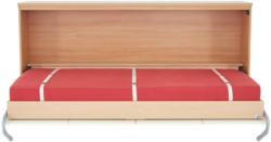 Klappbett in Holzwerkstoff Creme, Nussbaumfarben
