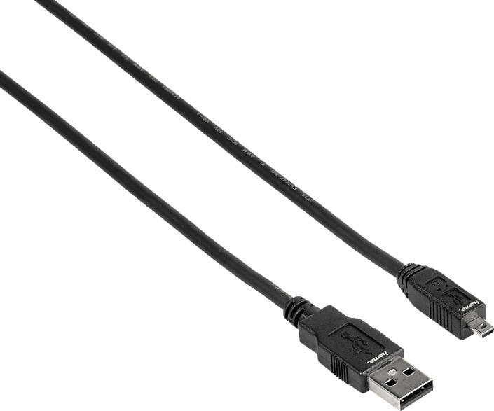 HAMA A-Stecker - Mini-B-St. (B8 Pin) 1.8 m USB-Kabel, Schwarz