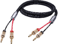 OEHLBACH High-End-Lautsprecherkabel mit Banana-Verbinder XXL FusionTwo Kabset 2x 2,5 m Banana Kabel, Schwarz