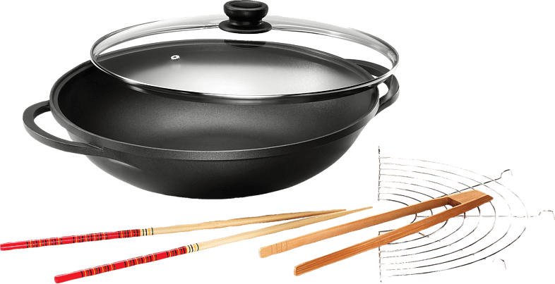 KARCHER 120292 Mai-Lin inkl. Glasdeckel und Zubehör Wok