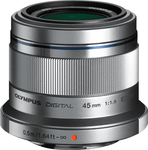 OLYMPUS Pen M Zuiko Digital 45 mm-45 mm f/1.8 MSC (Objektiv für Micro-Four-Thirds, Silber)