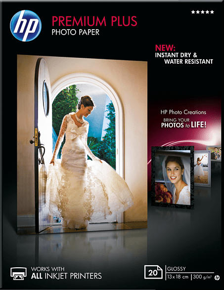 HP CR 676 A Premium Plus Fotopapier glänzend Einzelblattpapier 13 x 18 cm 20x Blatt im Format 13 x 18 cm