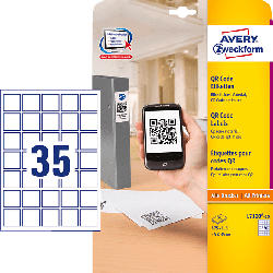 AVERY ZWECKFORM L7120-25 QR Code Etiketten 35 x 35 mm 35 x 35 mm A4 875 Etiketten / 25 Bogen