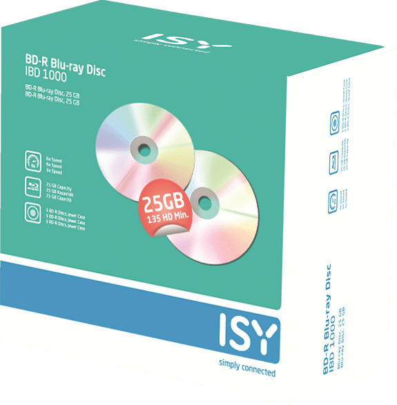 ISY IBD-1000 BD-R 5er Pack Jewelcase Blue-ray Disc