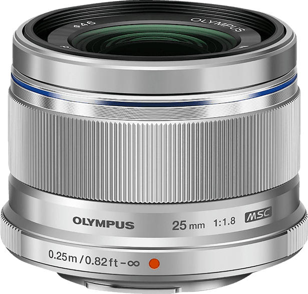 OLYMPUS M.ZUIKO Digital 25mm 1:1.8 25 mm-25 mm f/1.8 MSC (Objektiv für Micro-Four-Thirds, Silber)