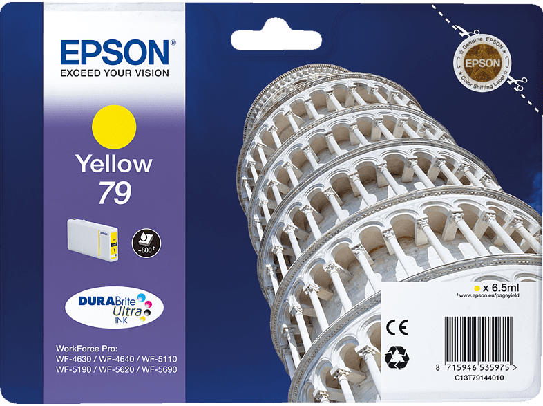 EPSON Original Tintenpatrone Turm von Pisa Gelb (C13T79144010)
