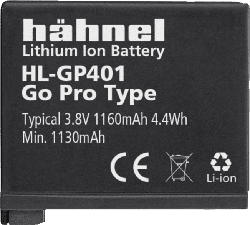 HÄHNEL HL-GP401, Akku, Schwarz, passend für GoPro Hero4 Black/Silver