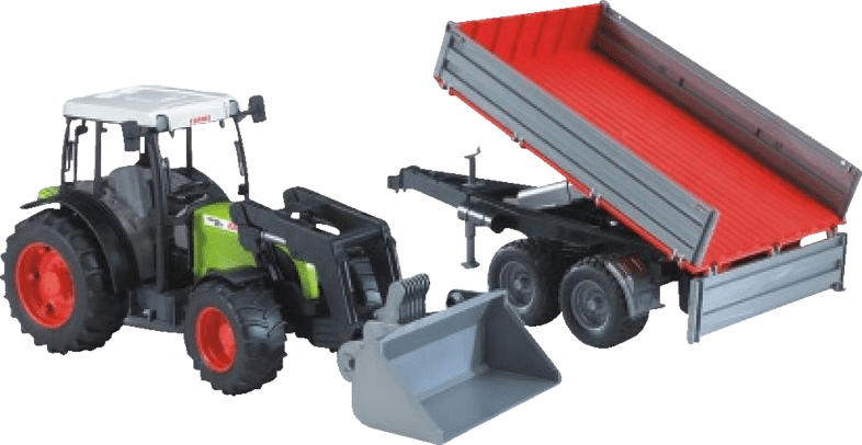 BRUDER Claas Nectis 267F+Frontl.+Bordwandanh. Traktor, Mehrfarbig