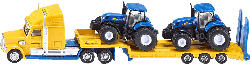 SIKU 1805 LKW mit New Holland Traktoren, LKW: Gelb/Blau Traktor: Blau