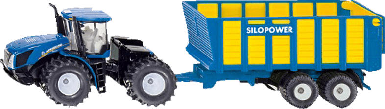 SIKU 1947 Traktor mit Silagewagen, Blau