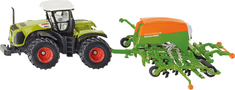 SIKU Traktor mit Sämaschine Nutzfahrzeug Miniatur, Mehrfarbig