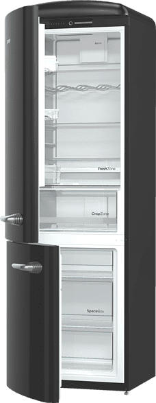 GORENJE ORK193BK-L Retro Collection Kühlgefrierkombination (A+++, 154 kWh/Jahr, 1940 mm hoch, Schwarz)
