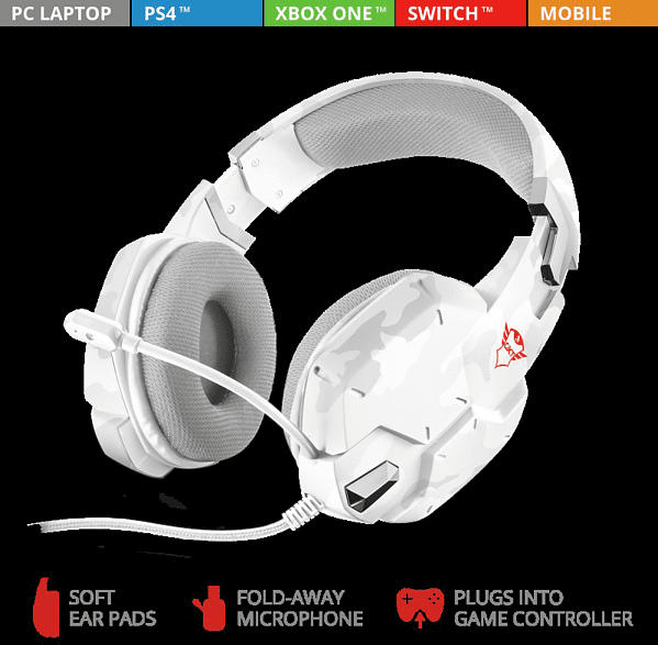 TRUST GXT 322W Gaming Headset Weiß/Camouflage