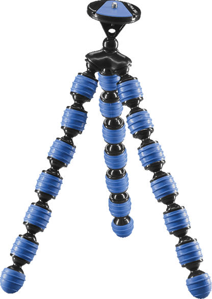 CULLMANN ALPHA 380 Dreibein Mini-Stativ, Blau, Höhe offen bis 305 mm