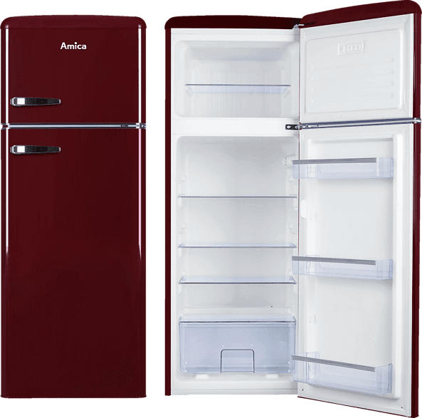 AMICA KGC 15631 R Kühlgefrierkombination (A++, 172 kWh/Jahr, 1440 mm hoch, Weinrot)