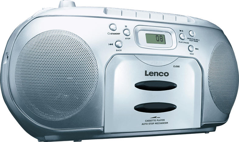 LENCO SCD420 mit Kassettendeck Radiorecorder (Silber)