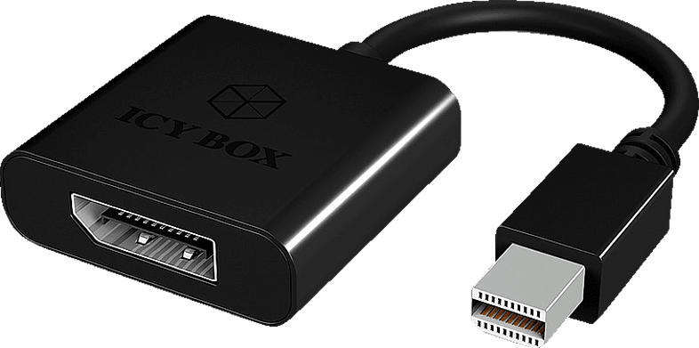 ICY BOX IB-AC540 Mini-DisplayPort auf DisplayPort Typ A Adapter , Schwarz